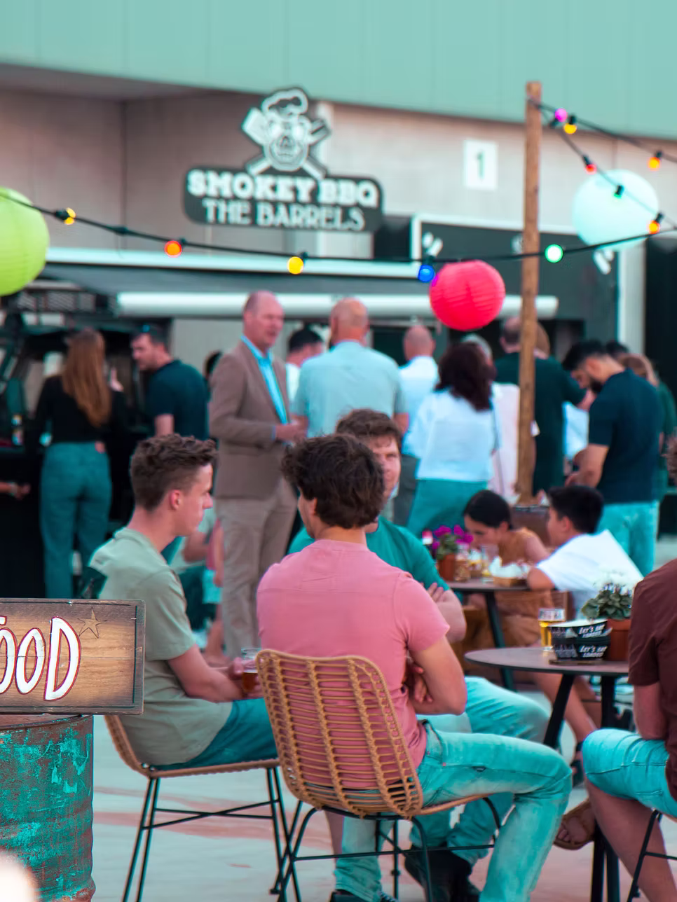 Mensen op het terras